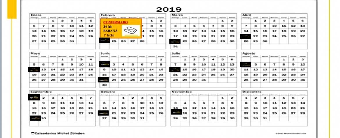 Acá están, estas son las fechas del TopRace para el 2019